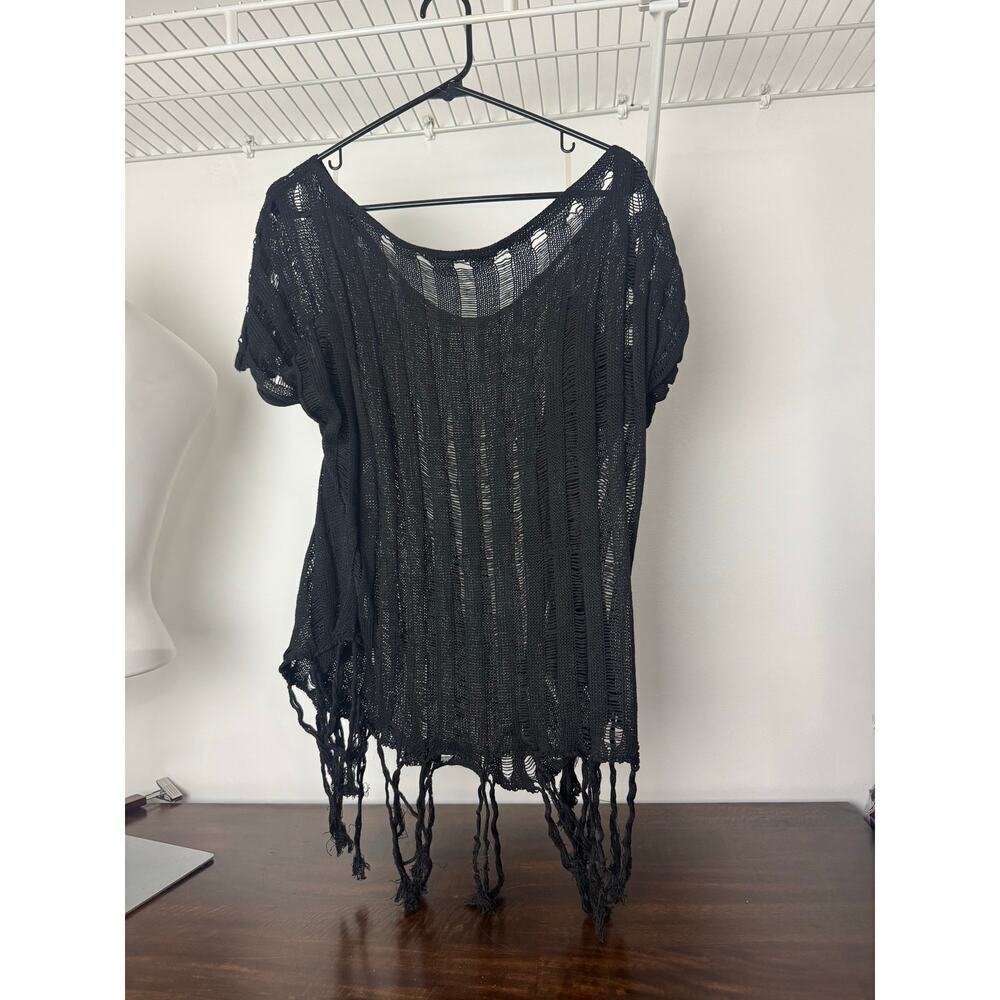 SHEIN Swim Cover with Tassels Oversized Black 2XL - Picture 3 of 6